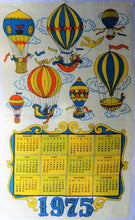 Load image into Gallery viewer, 1975 Vintage Calendar Towel - Linen - Hot Air Balloon - TWLC91
