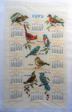 Load image into Gallery viewer, 1972 Vintage Calendar Towel - Linen - Birds - TWLC93
