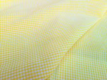 Load image into Gallery viewer, Vintage Fabric - Cotton - Gingham Tiny Checks - Yellow, White - Fabric Remnant - VCG123
