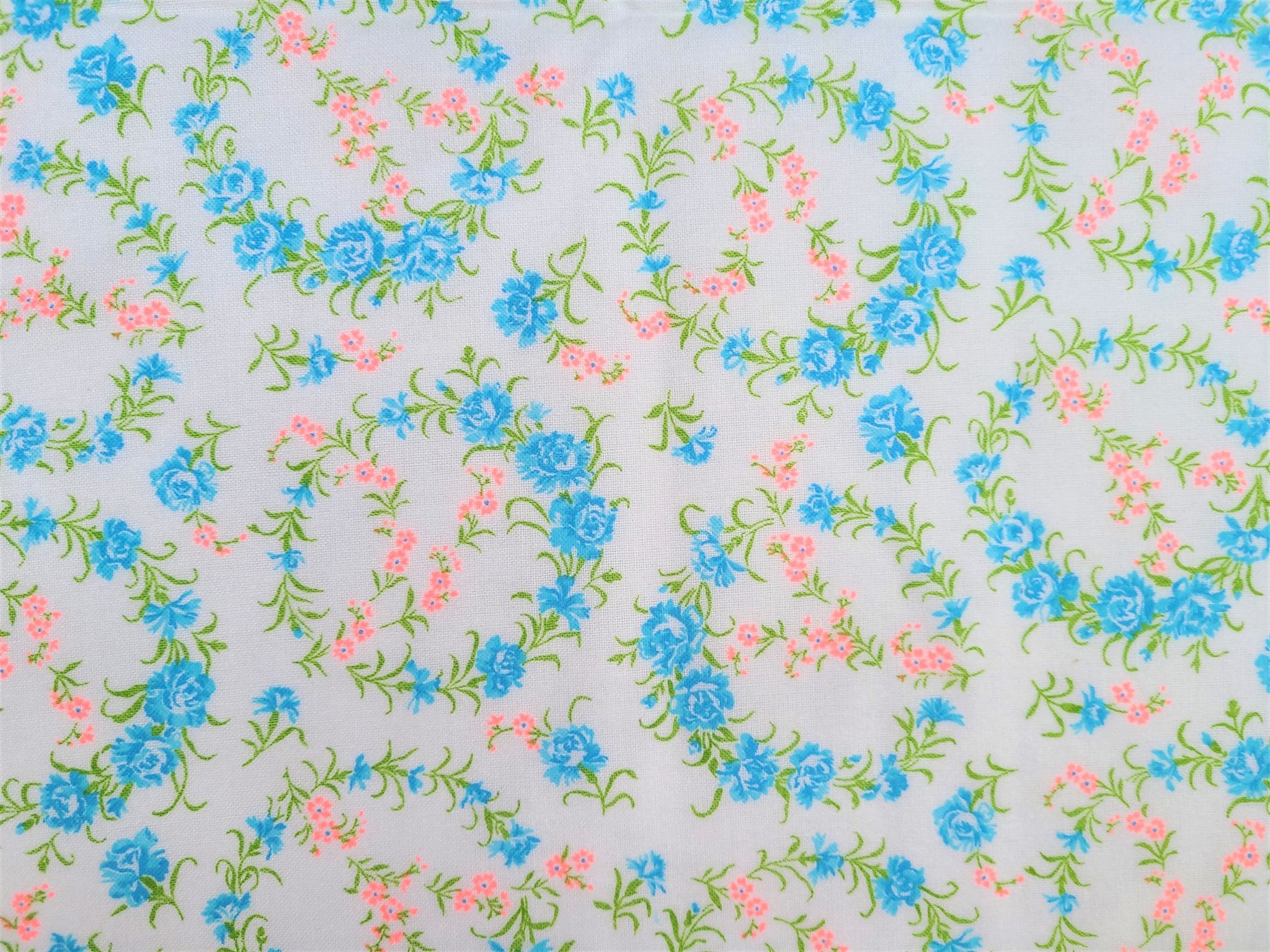 TCI Flannel Batik Fabric Moonlight Textures Floral Scroll Aqua