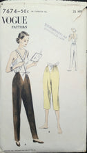 Load image into Gallery viewer, 1955 Vogue Vintage Sewing Pattern 7674 - Maternity Pant
