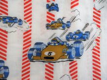 Load image into Gallery viewer, Vintage Fabric - Cotton - Flannel - Race Car - Red, Blue - By the Yard - VFL400
